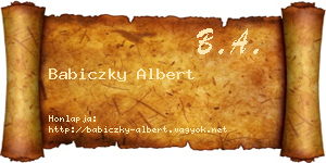 Babiczky Albert névjegykártya