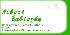 albert babiczky business card